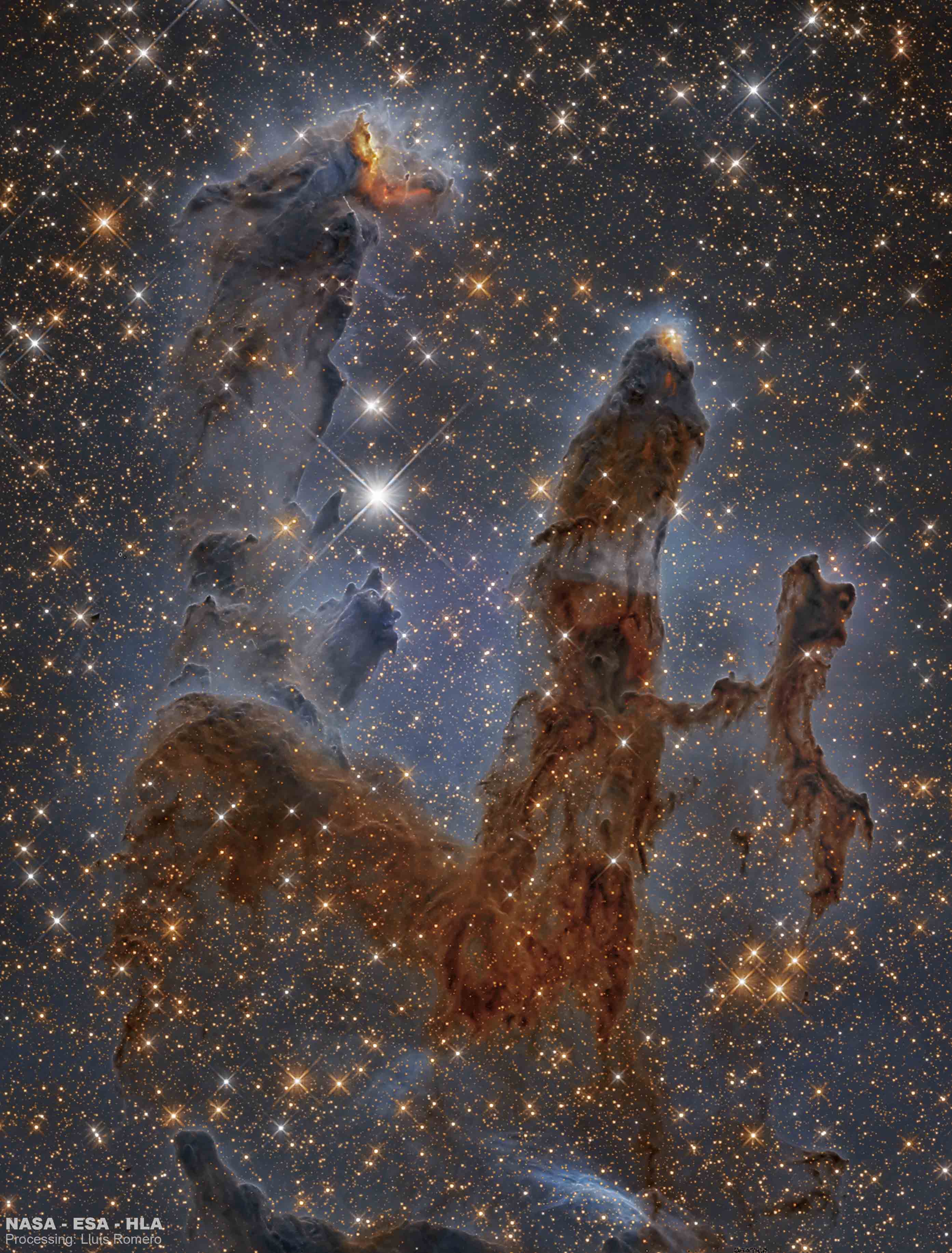 Adlernebelsäulen im Infrarot von Hubble